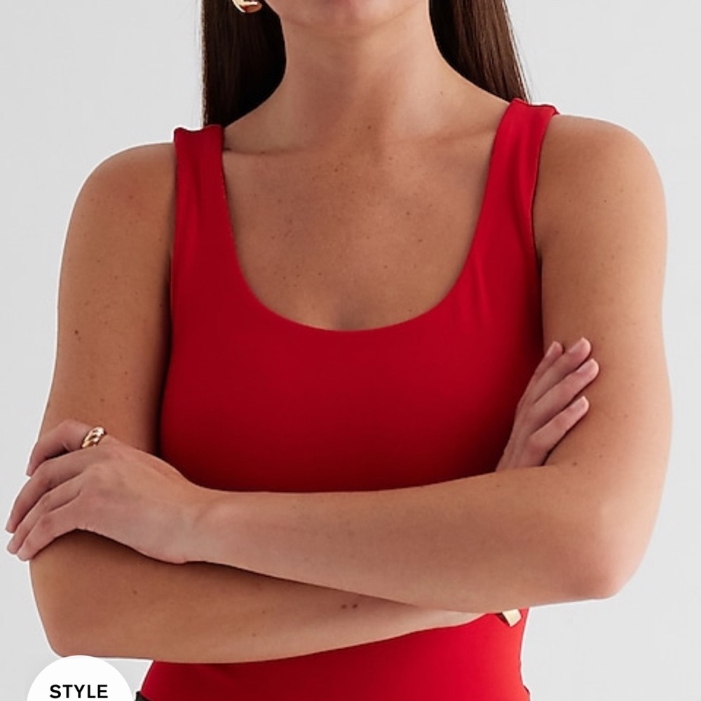 NWOT Express Body Contour High Compression Bodysuit; Lipstick Red